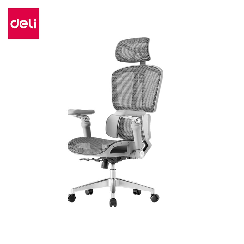 เก้าอี้สำนักงาน DELI E4987-GR-01 เบาะตาข่าย สีเทา_0